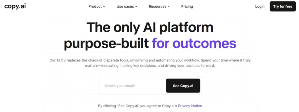 Copy.ai: AI writing tool for creative text formats, including social media posts, product descriptions, and even blog content.