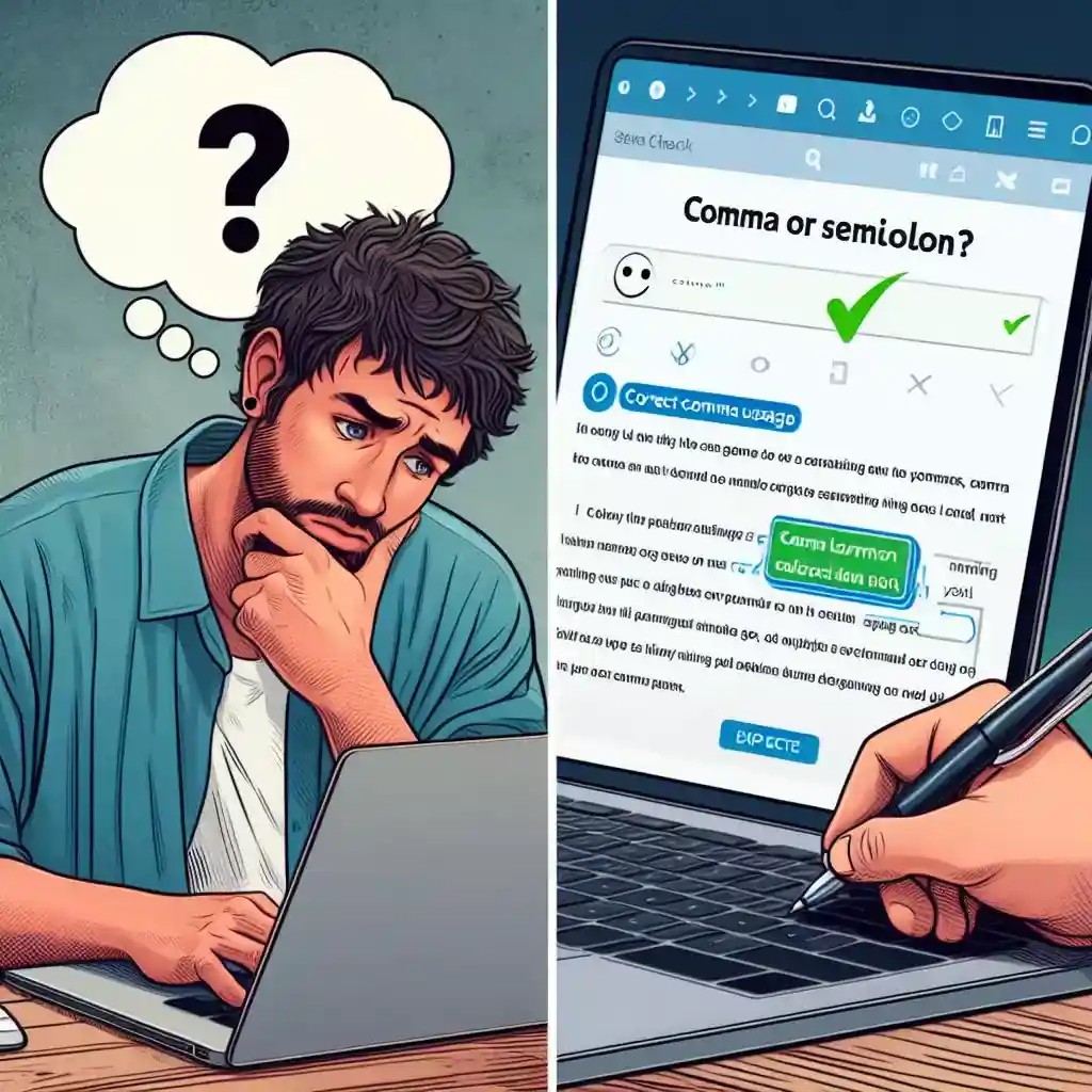 Writer confused about comma (thought bubble), AI grammar checker shows correct usage