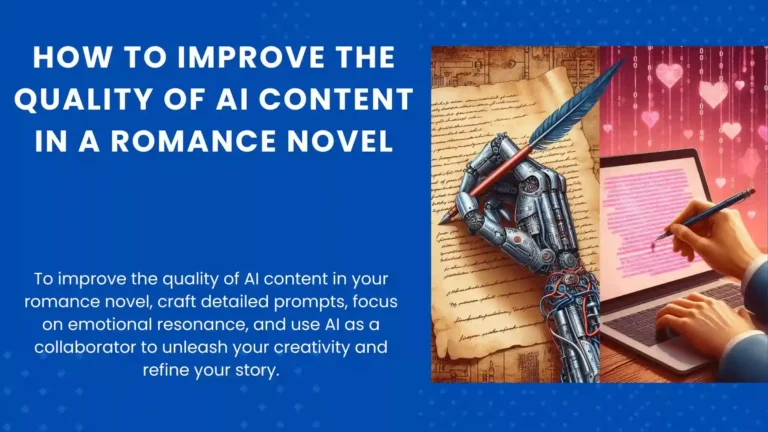 How can I improve the quality of AI-generated content for my romance novel?