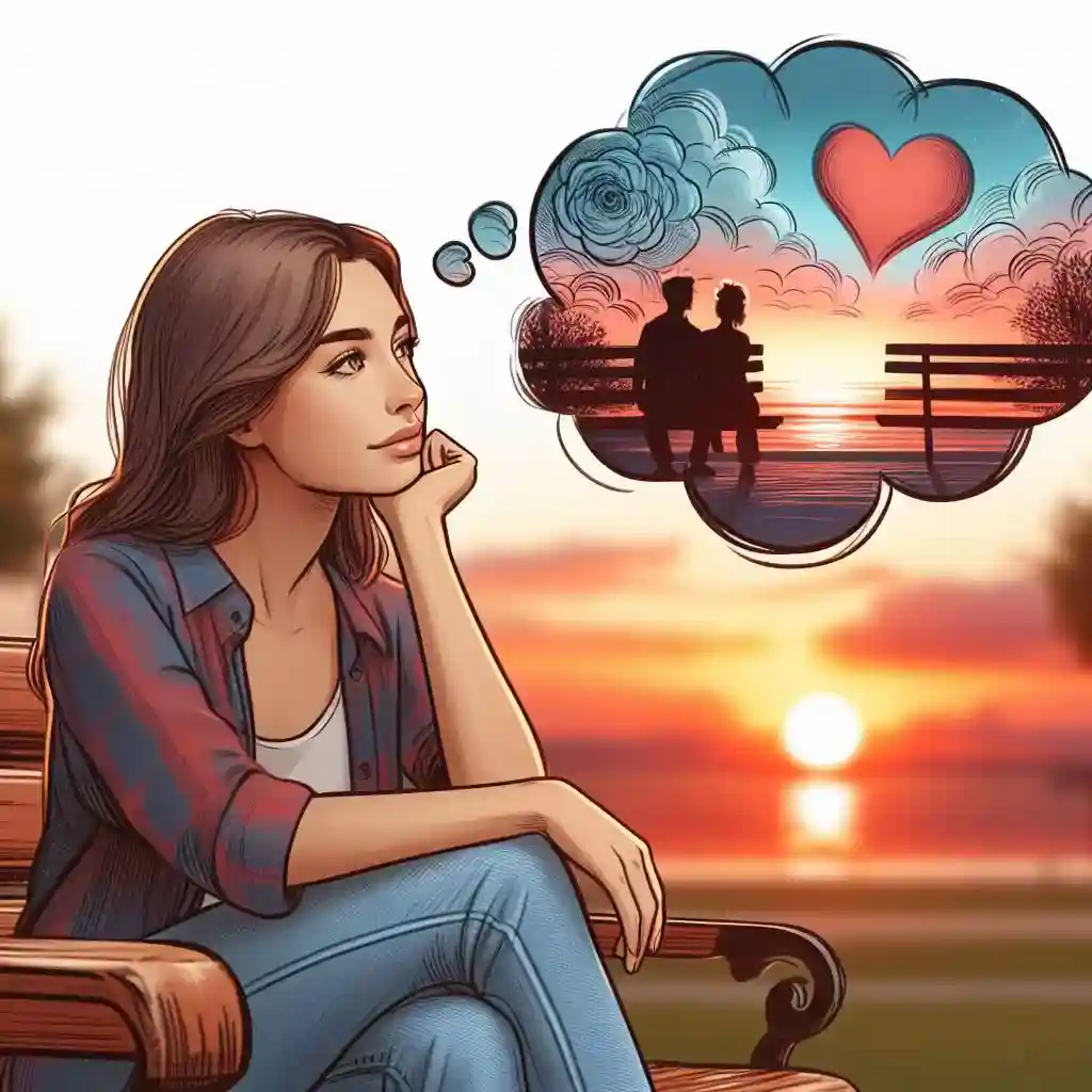 Sunset thoughts: AI romance writing explores character emotions through internal monologue