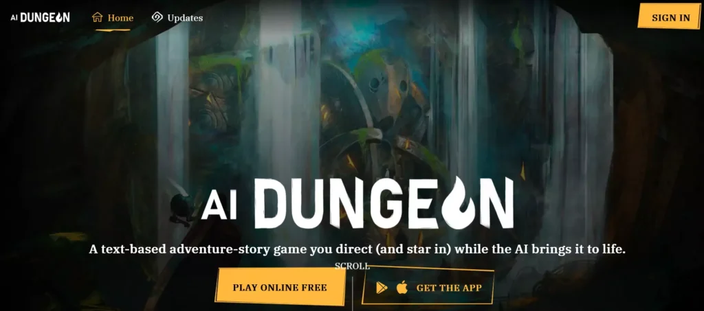 AI Dungeon: Explore infinite text-based adventures fueled by AI.