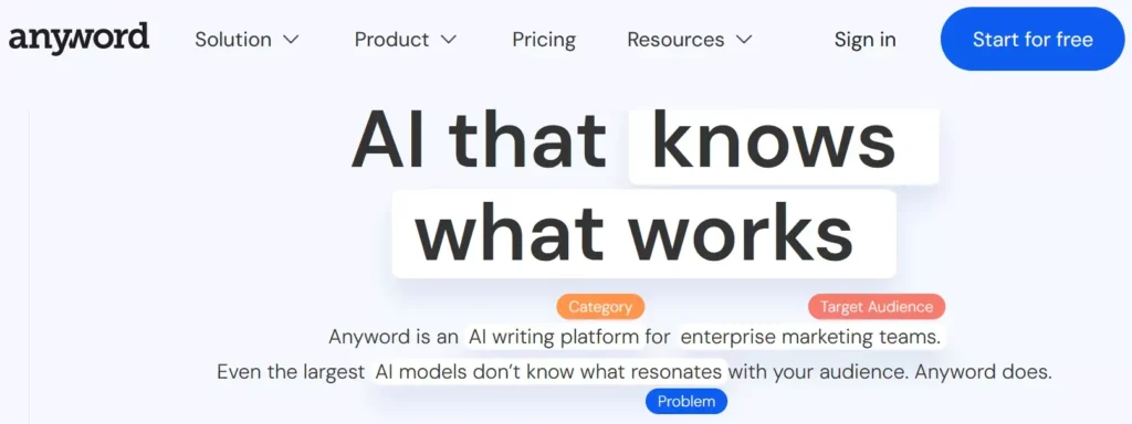 Anyword website. An AI that analyzes characters to uncover motivations & quirks, inspiring romance writers to craft compelling characters