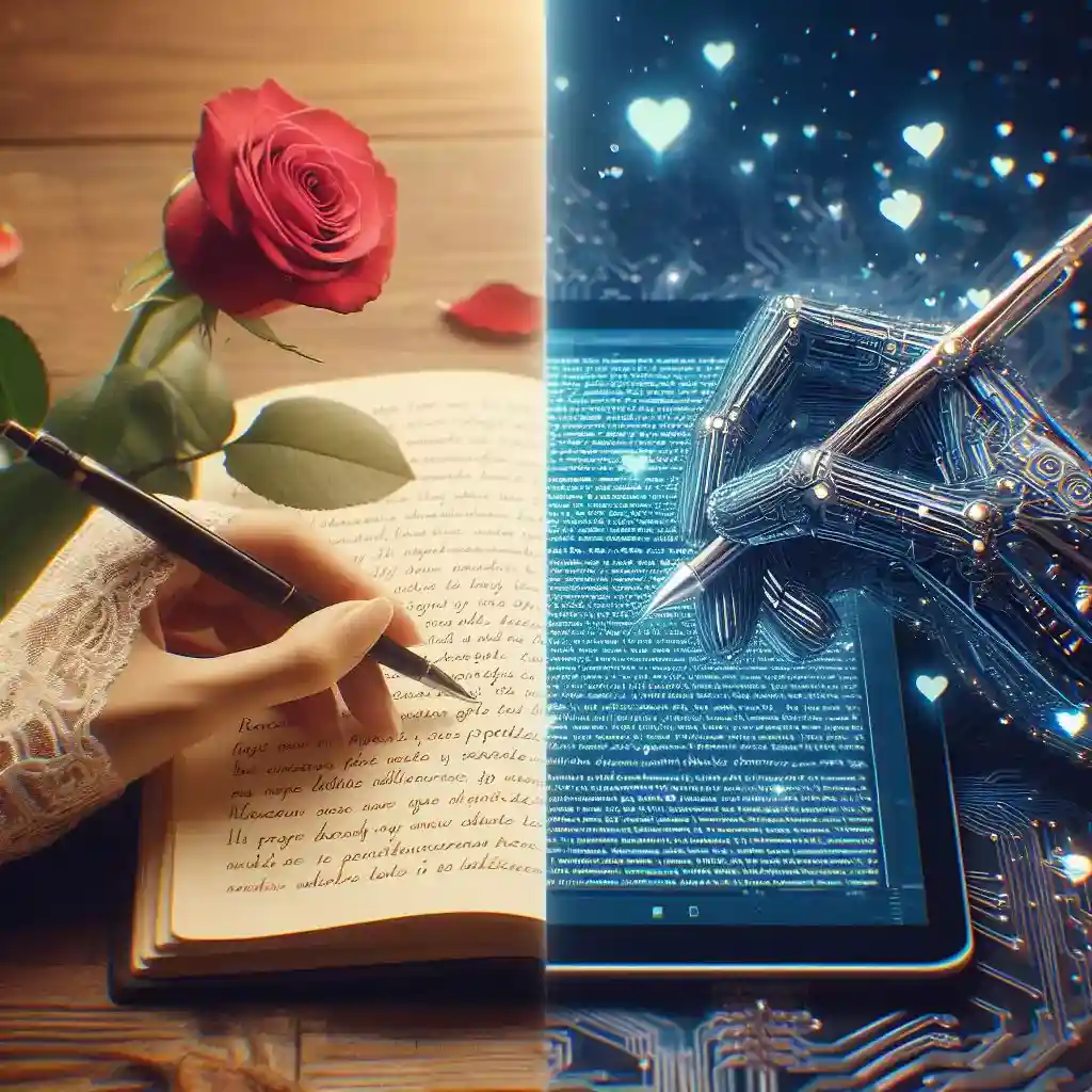 Traditional Romance Writing vs. AI: Pen & Paper meet Digital Inspiration. Boost Creativity not Replace it.